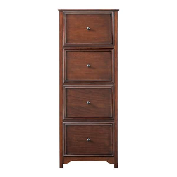 Bradstone 4 Drawer Walnut Brown Wood File Cabinet