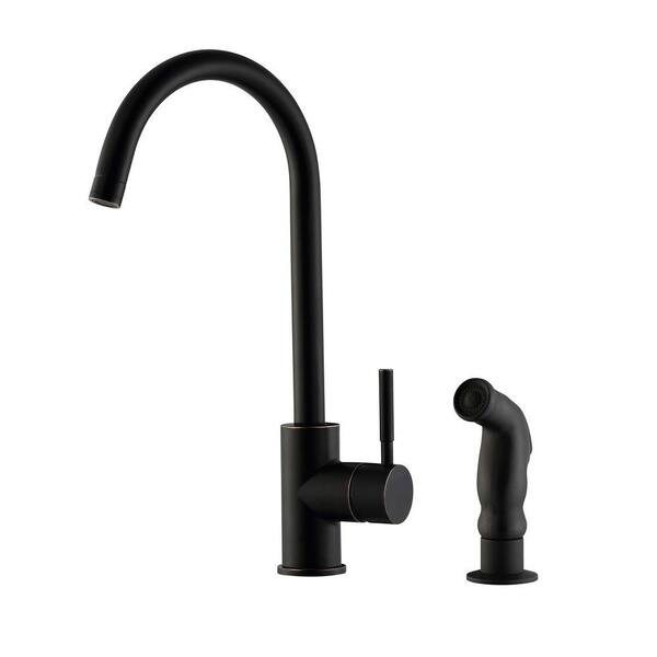 Design House Springport Single-Handle Standard Kitchen Faucet with Side Sprayer in Oil Rubbed Bronze