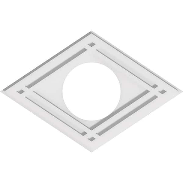 Ekena Millwork 22 in. W x 14-5/8 in. H x 7 in. ID x 1 in. P Diamond Architectural Grade PVC Contemporary Ceiling Medallion