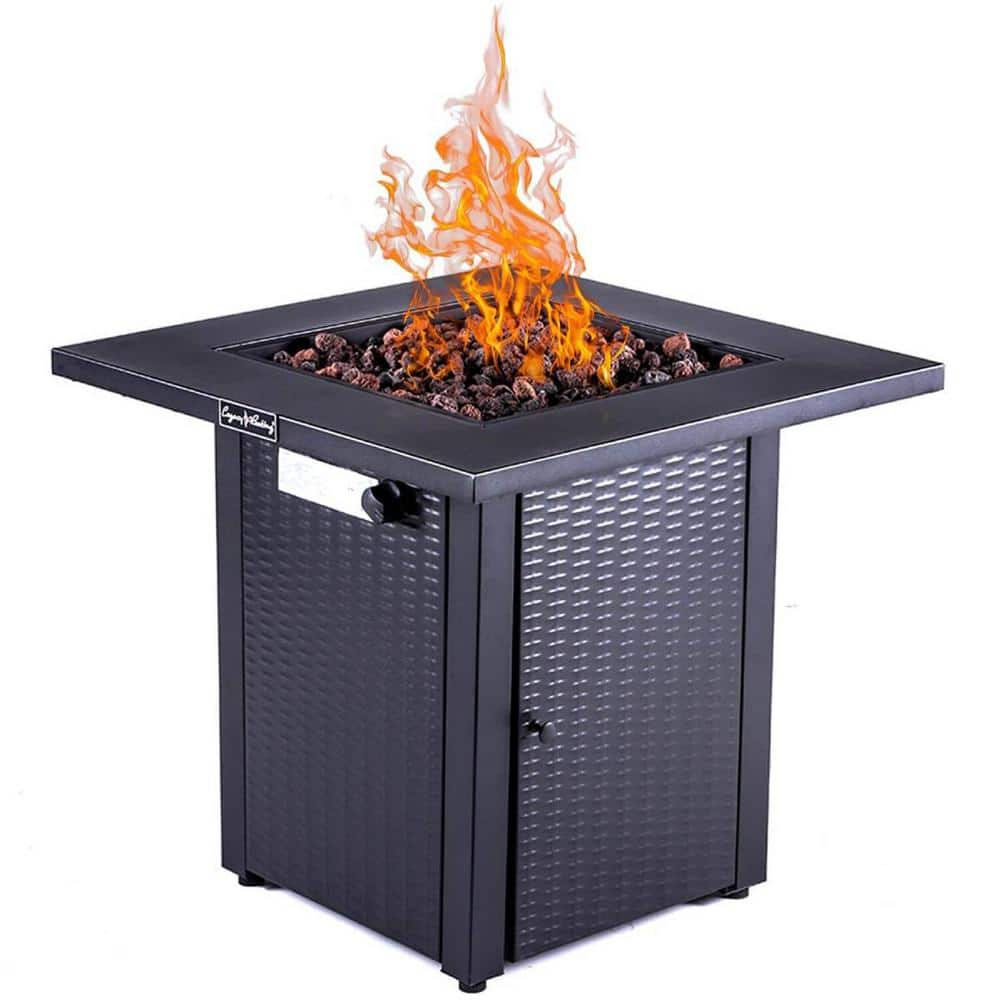 Sudzendf 28 in. Propane Fire Pits Table, 50000 BTU Gas Square Outdoor ...