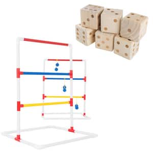 Outdoor Games of Large Dice and Ladder Ball Game with 6 Bolas Multi-Color (Set of 2) (6-Pack)