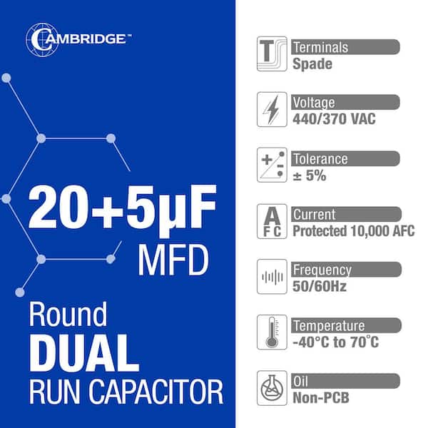 Cambridge 1.97 in. x 1.97 in. x 2.56 in. Aluminum 20 Plus 5