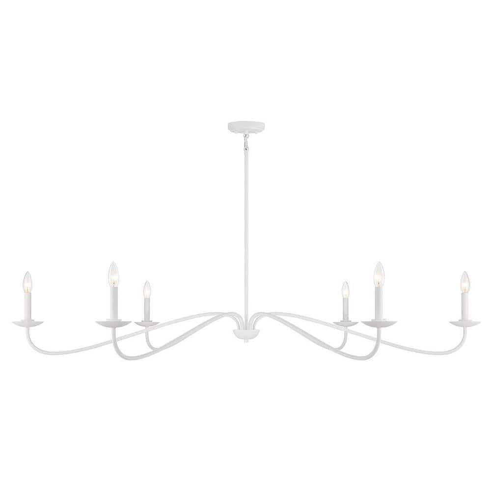 62 in. W x 8 in. H, 6-Light Bisque White Traditional Chandelier with No Bulbs Included price history on PriceWatchPro