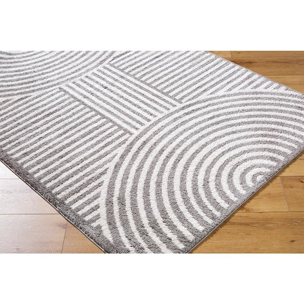 Fossay Shag Black 2 ft. x 3 ft. Modern Indoor Area Rug