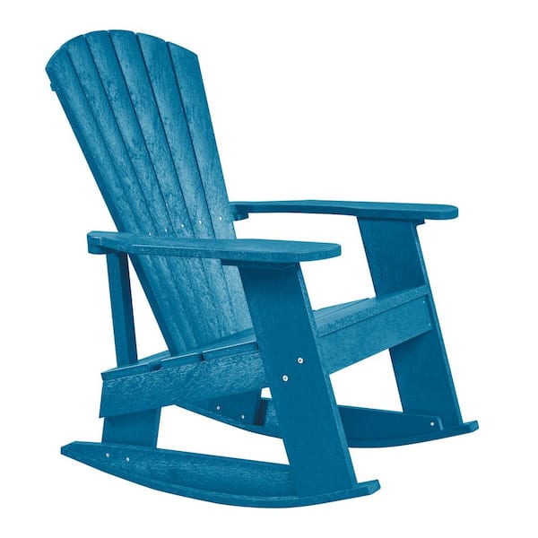 Unbranded Recycled Plastic Pacific Blue Outdoor Adirondack Rocker