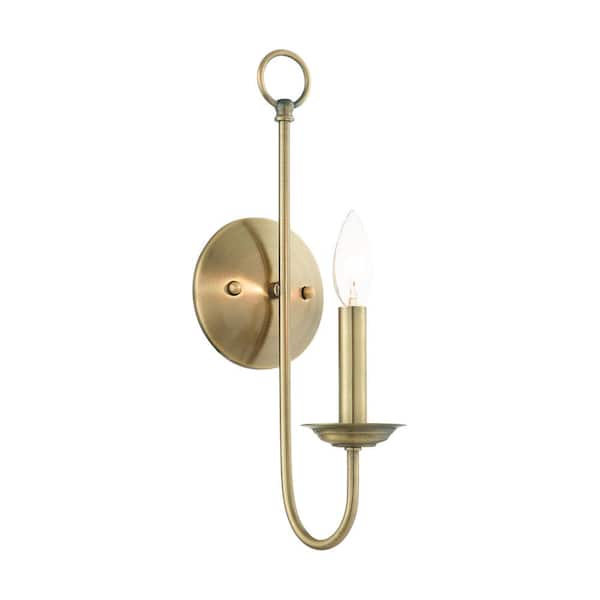 AVIANCE LIGHTING Abbotsford 5 in. 1-Light Antique Brass Single Wall Sconce
