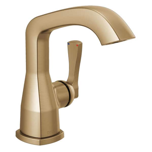 Delta Stryke Gold Single Handle Single Hole Bathroom Faucet with Metal Pop-Up Assembly in Lumicoat Champagne Bronze