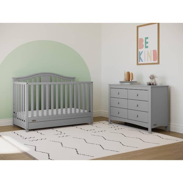 Graco Noah Pebble Gray 6 Drawer Double Kids Dresser (47.24 in. W x 17.52  in. D x 31.97 in. H) 03716-10F