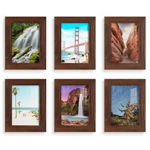 Woodgrain 3.5 in. x 5 in. Chestnut Picture Frame (Set of 6)