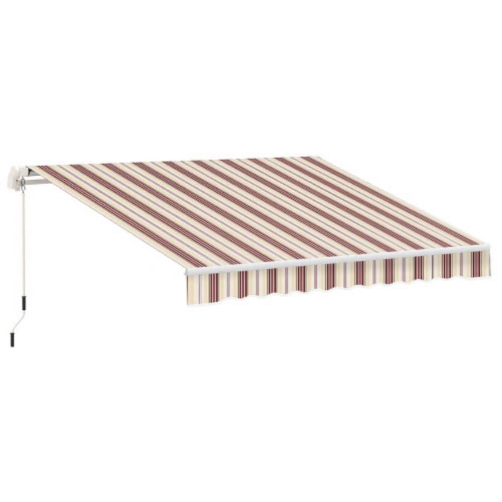 13 ft. x 8 ft. Retractable Awning, Patio Awning with Manual Crank Handle, UV Resistant Waterproof Fabric, Red Stripes price history on PriceWatchPro