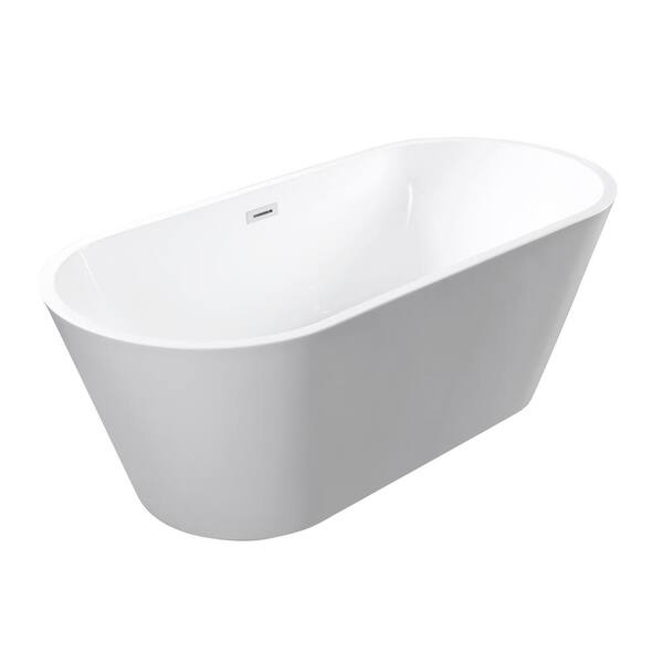 ANGELES HOME 67 in. x 30 in. Acrylic Freestanding Bathtub Soaking Tubs