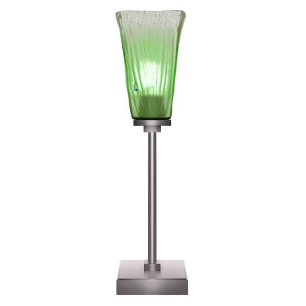 Unbranded Quincy 18.25 in. Graphite Accent Lamp with Glass Shade