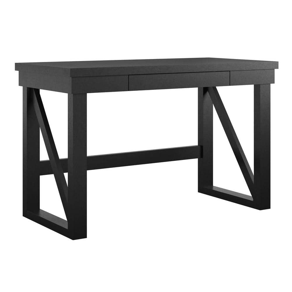 Ameriwood Home Caryle 47.5 in. Rectangle Black MDF Computer Desk with