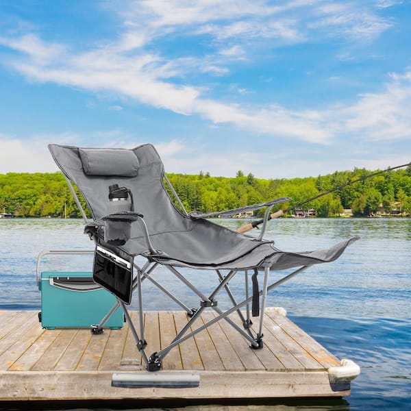 THROOT Folding Camp Chair Max Up to 265 lbs. Reclining Camp Chair