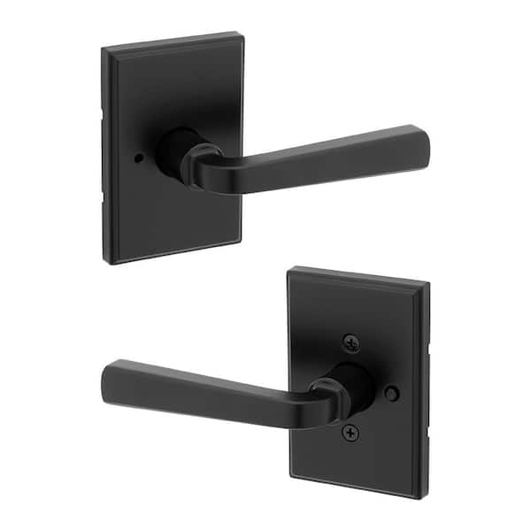 Trafford Matte Black Rectangle Bed/Bath Door Handle