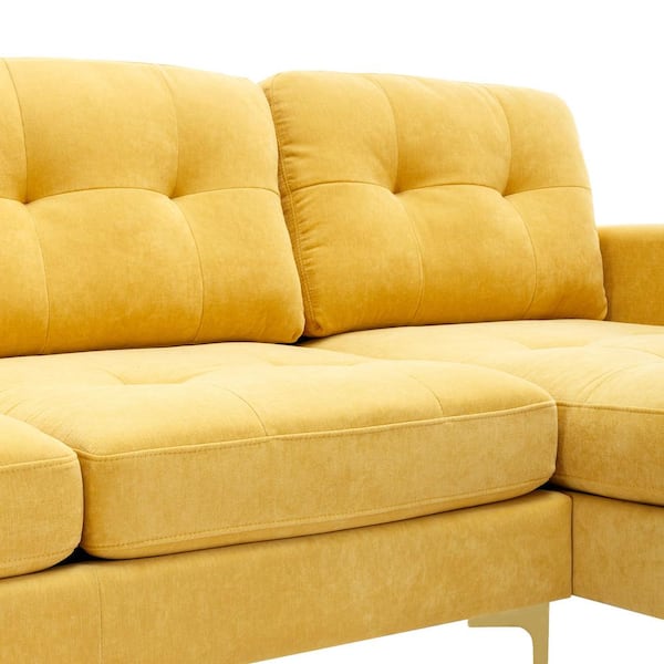 Harper & Bright Designs 111 in. Soft Velvet Modern Sectional Sofa