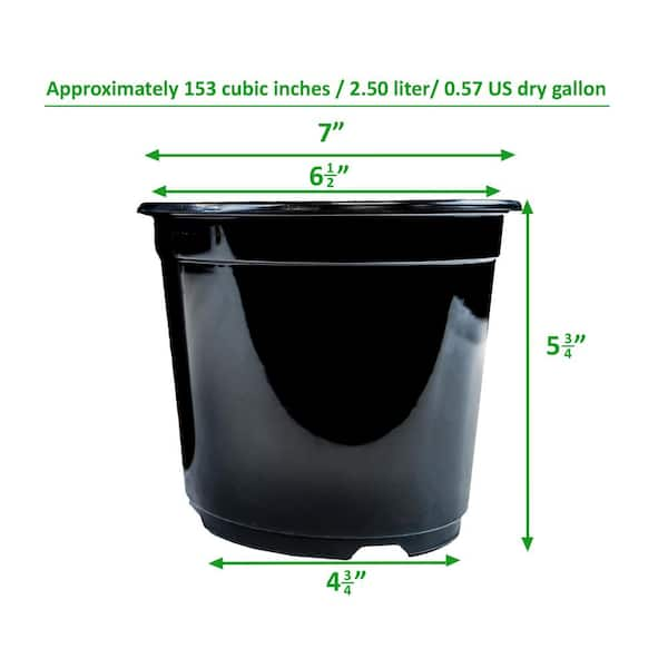 Viagrow 1/2 Gal. Plastic Nursery Pots (100-Pack) VHPP50-100 - The