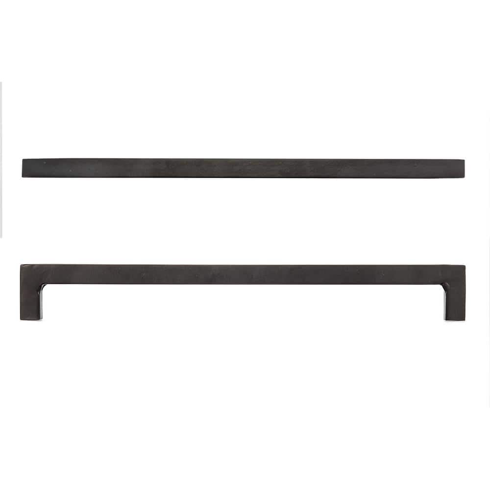 Matte Black Iron Bar Pull Handle with Mounting Hardware