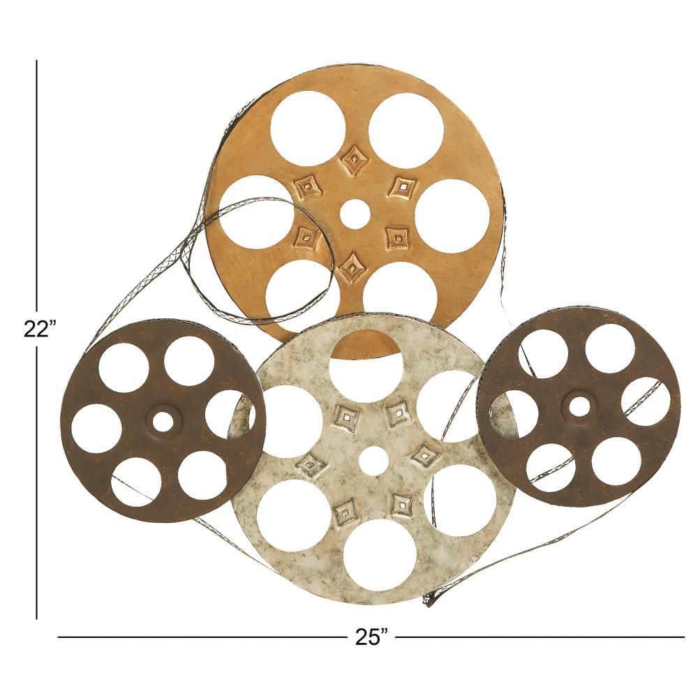 Multi-Colored Metal Film Reel Wall Sculpture