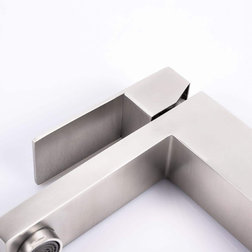 Brushed Nickel Single Handle Modern Bathroom Faucet