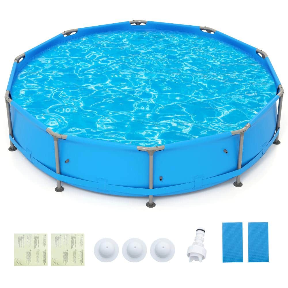 12 ft. Round 30 in. D Metal Frame Above Ground Swimming Pool, 1617 Gal. Capacity, Blue price history on PriceWatchPro