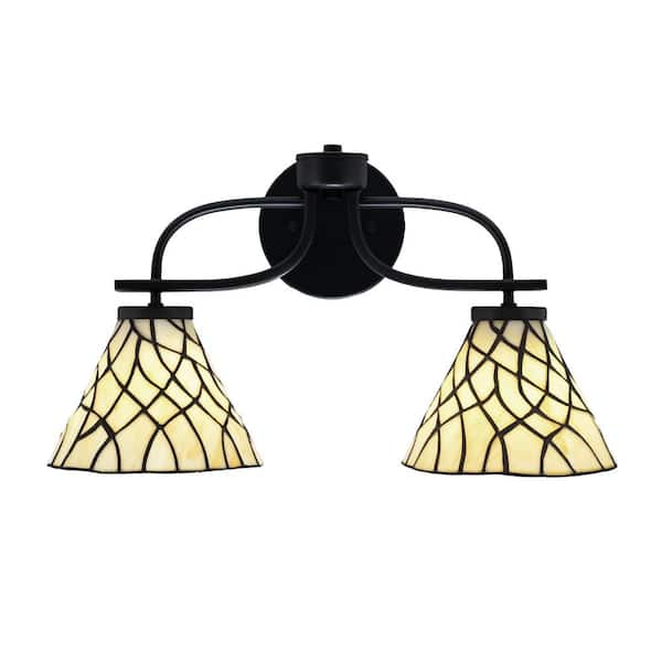 Unbranded Olympia 18.5 in. 2-Light Matte Black Vanity Light