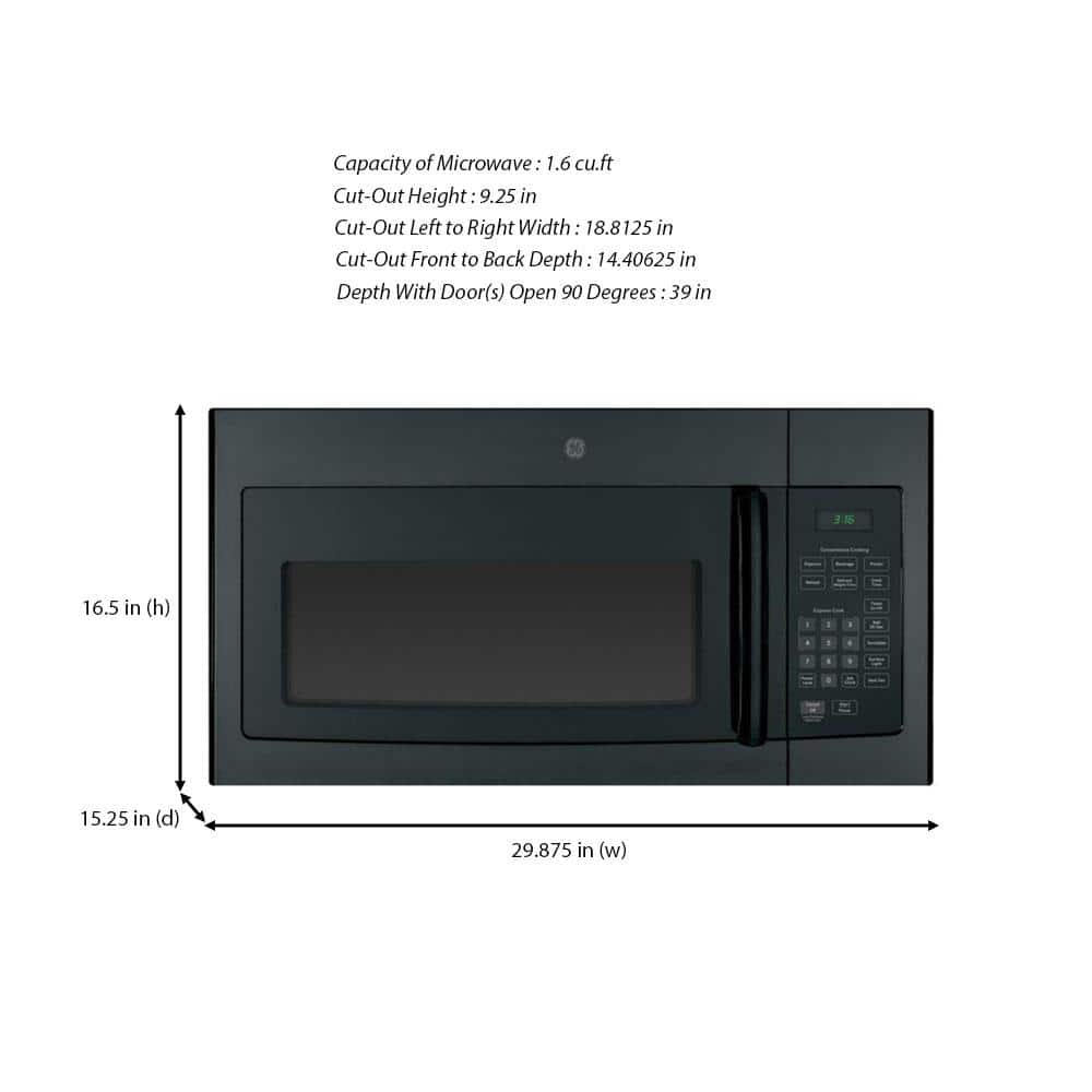 Black 30" Over-the-Range Microwave Oven with Built-in Exhaust