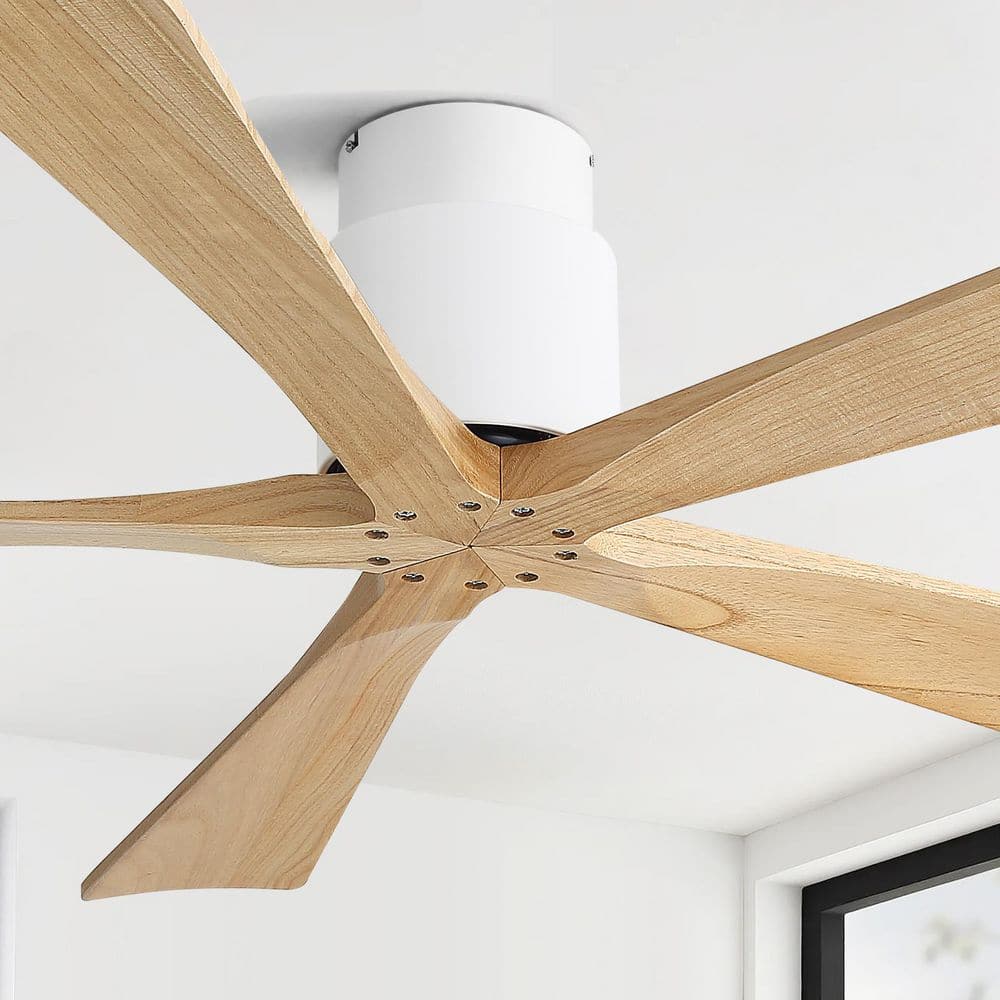 Sofucor 52 in. Indoor/Outdoor Matte White Modern Ceiling Fan with