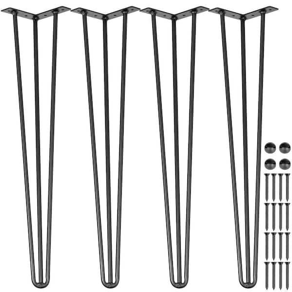 Hairpin Table Legs 16 in. Black Set of 4 Desk Legs 880 lbs. Load Capacity (Each 220 lbs. ) Desk Legs 3 Rods 2025 update