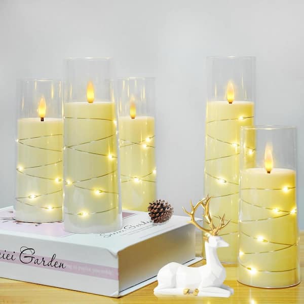 Ivory Flameless LED Candles with Timer Set of 5 TG-FC-5PIY - The