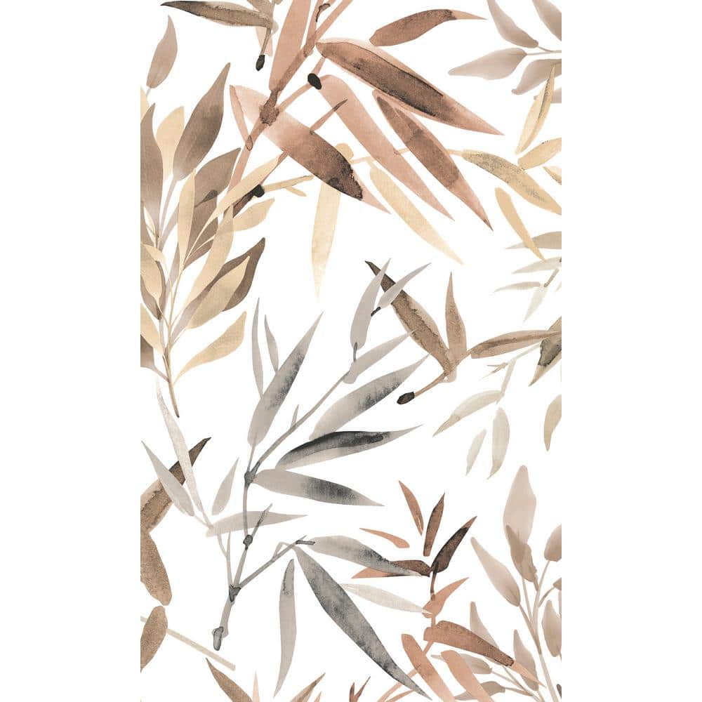 Terracotta Textured Bamboo Leaves Tropical Paste the Wall Double Roll Wallpaper 57  sq. ft. price history on PriceWatchPro