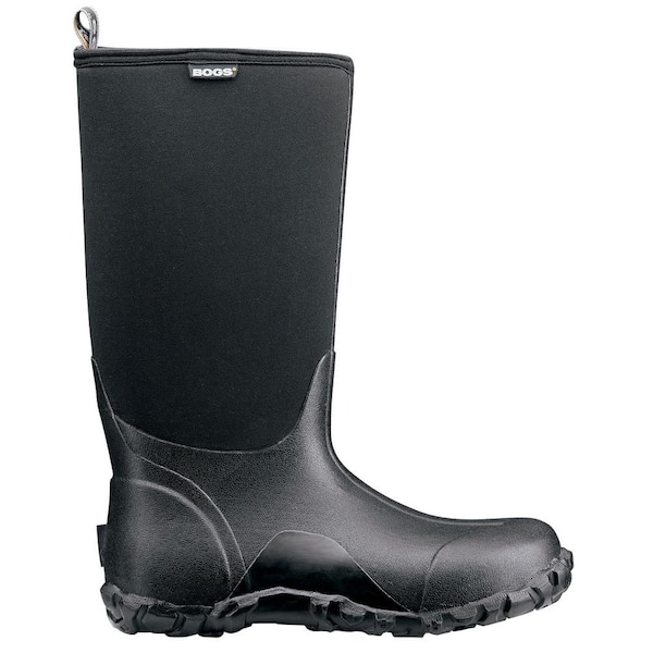 BOGS Classic High Men 14 in. Size 13 Black Rubber with Neoprene Waterproof Boot