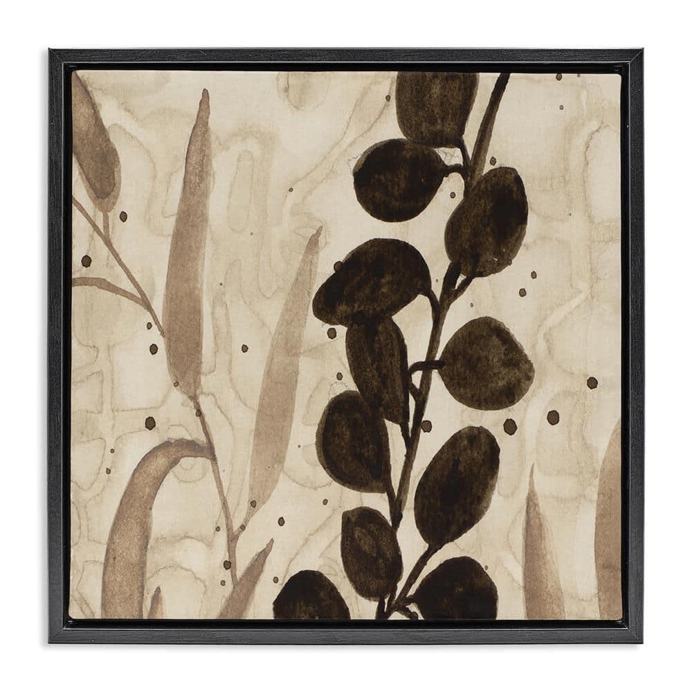 Asymmetrical Natural Leaves by Krinlox Black Floater Frame Nature Graphic Art Print 18 in. x 5 in. price history on PriceWatchPro