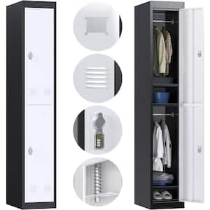 Steel Freestanding Storage Cabinet 72 in.H x 35.43 in.W x 15.7 in. D with 3 Lockable Doors for School, Home, Office, Gym