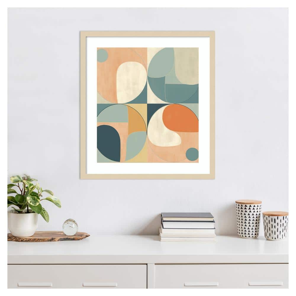 Amanti Art 23"x25" Shapes in Concert by Irena Orlov Wood Framed Wall Art Print