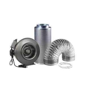 677 CFM 8 in. Centrifugal Inline Duct Fan with Carbon Filter and Aluminum Ducting for Indoor Garden Ventilation