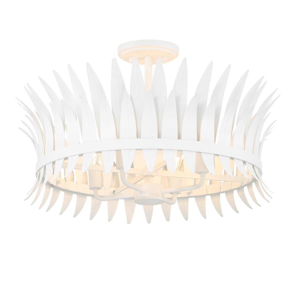 Ensley Bisque White 4-Light Semi-Flush Mount Ceiling Fixture