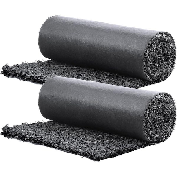 2-Pack Recycled Rubber Mulch Mat Roll,Garden Edging Border for Plants Black Rubber Mulch for Landscaping Outdoor 8' x 2'