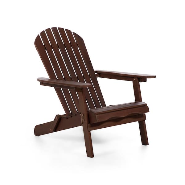GREEMOTION Elk Dark Brown Eucalyptus Wood Folding Adirondack Chair