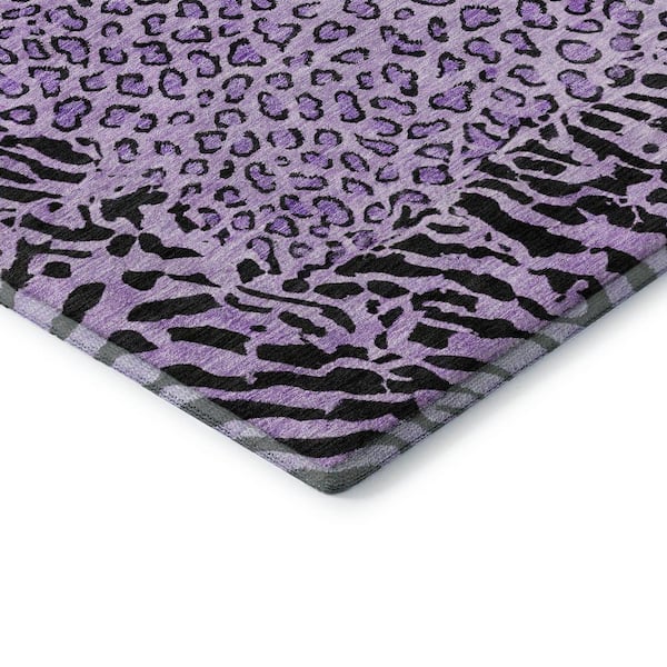 Mayfield Premium Machine Washable Abstract AMF1230 Purple 9 ft. x 12 ft. Area Rug