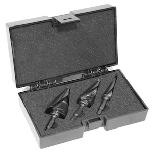 Impact-Duty Titanium Step Drill Bit Set with #1, #4, and #9 Step Drill Bits (3-Piece)