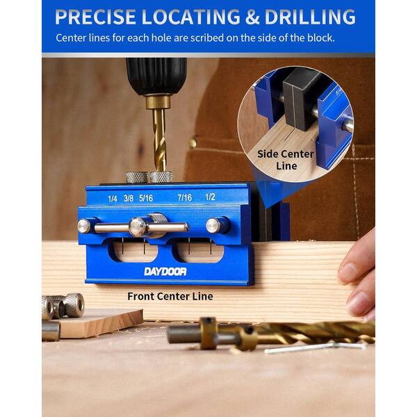 Laybus Blue Medium Self Centering Doweling Jig, Dowel Jig for