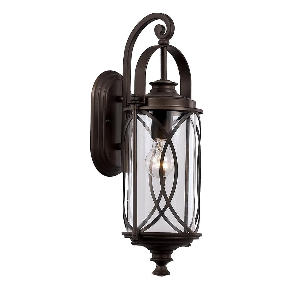 1-Light Oil Rubbed Bronze Outdoor Wall Lantern Sconce