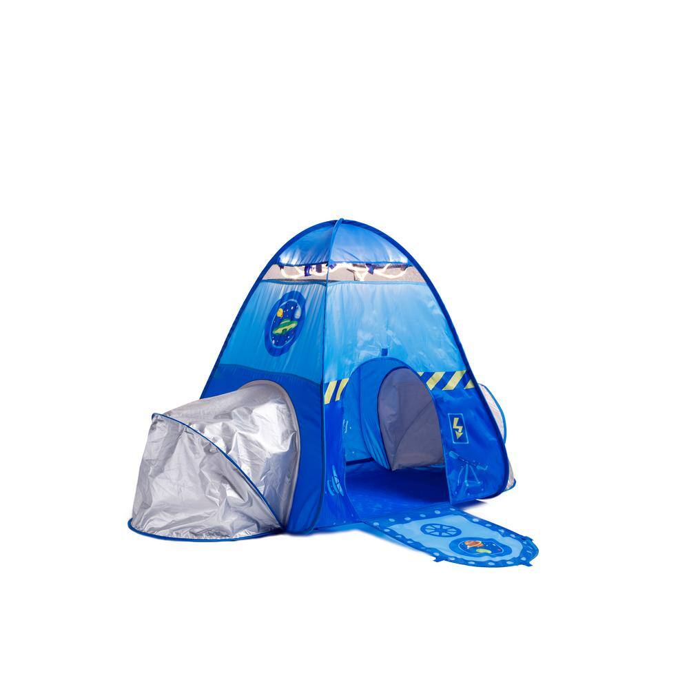 Fun2Give Blue and Silver Rocket Play Tent with Lights