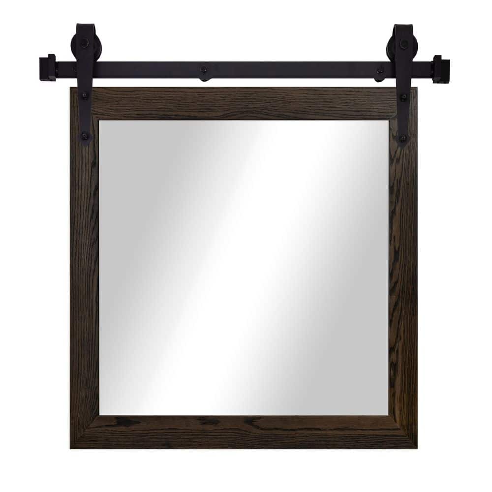 Rayne Mirrors (33 in. W x 38 in. H) Ebony Oak Hardwood