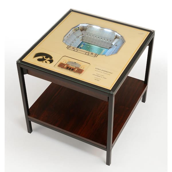 NCAA Iowa Hawkeyes 23 in. x 22 in. 25-Layer StadiumViews End Table - Kinnick Stadium