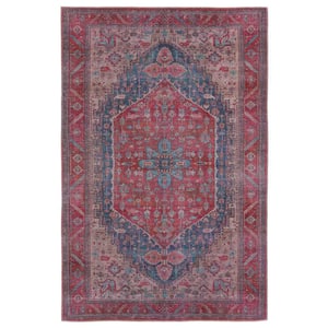 Fairbanks Red/Blue 3 ft. 11 in. x 6 ft. Medallion Indoor Area Rug