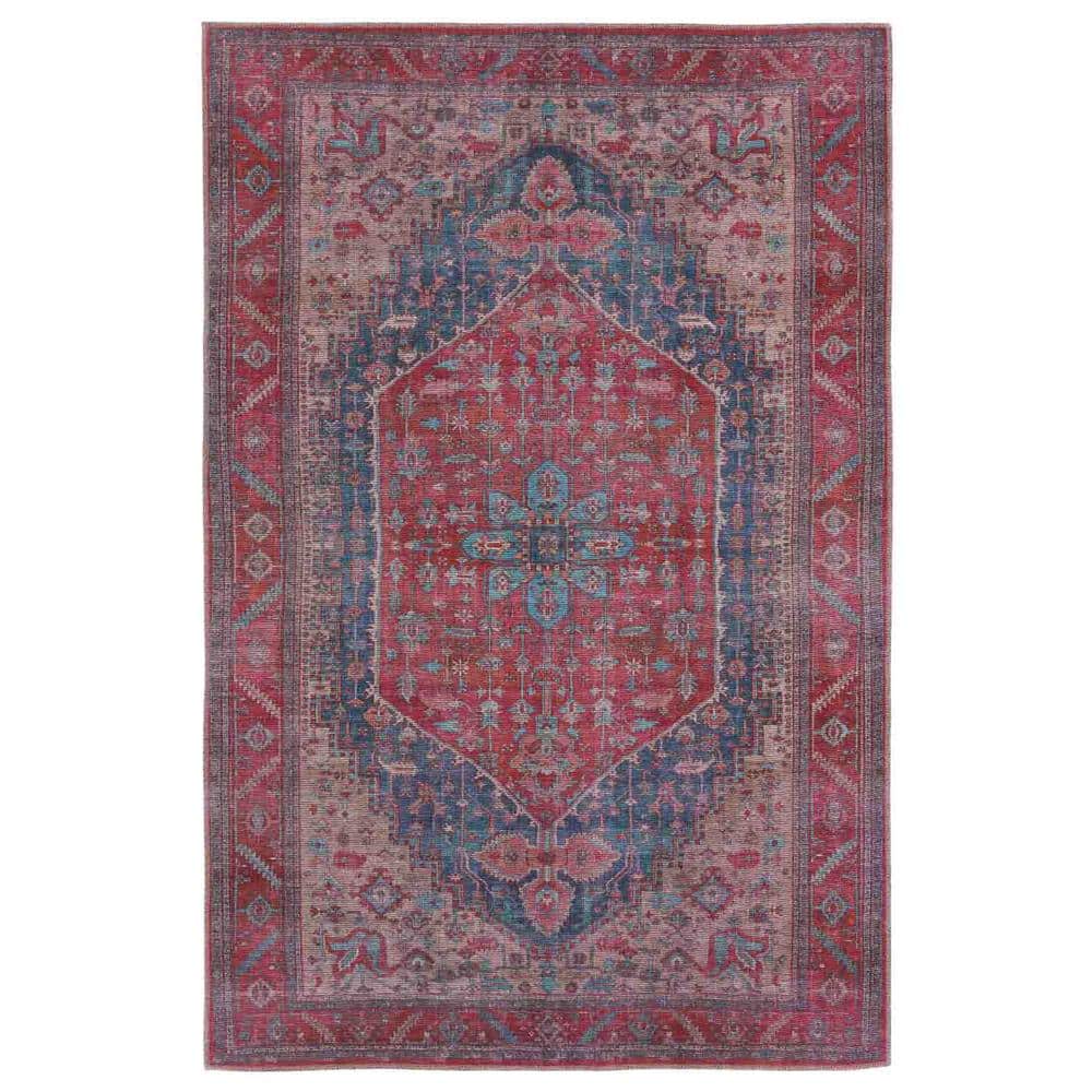Fairbanks Medallion 5'x8' Reversible Red Cotton Blend Area Rug