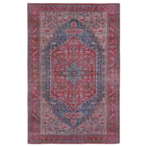Fairbanks Red/Blue 7 ft. 10in. x 10 ft. Medallion Indoor Area Rug