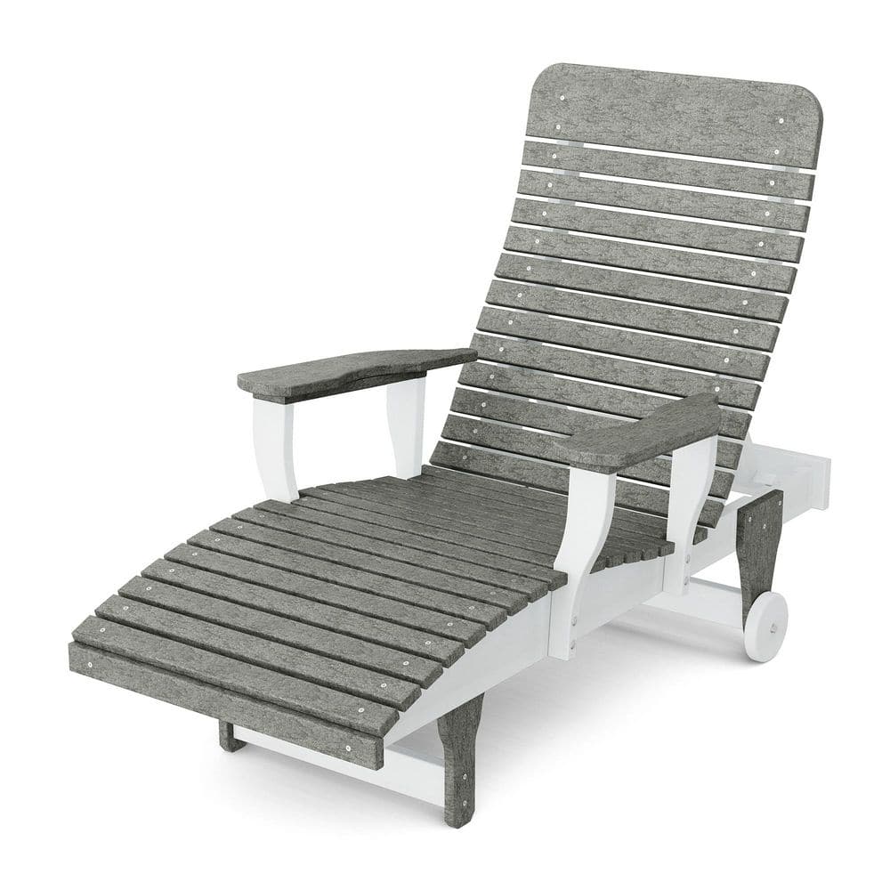 Signature Dark Gray and White HDPE Plastic Outdoor Chaise Lounge price history on PriceWatchPro
